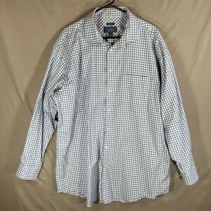 Joseph Abboud blue white check long sleeve button-down shirt 18 1/2 - 36/37